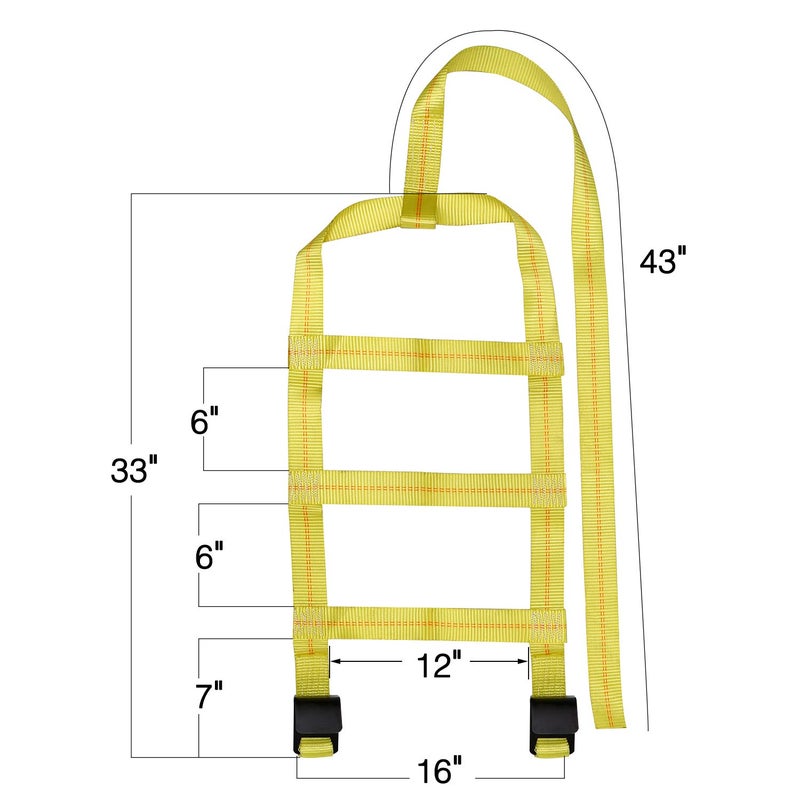 Trekassy Tow Dolly Straps for Car with Flat Hooks-2 Pack  Heavy Duty Car Tire Bonnet Net Fits 14""-17"" Tires  10  000 lbs Break Strength  Includes 2 Axle Straps - Image 5